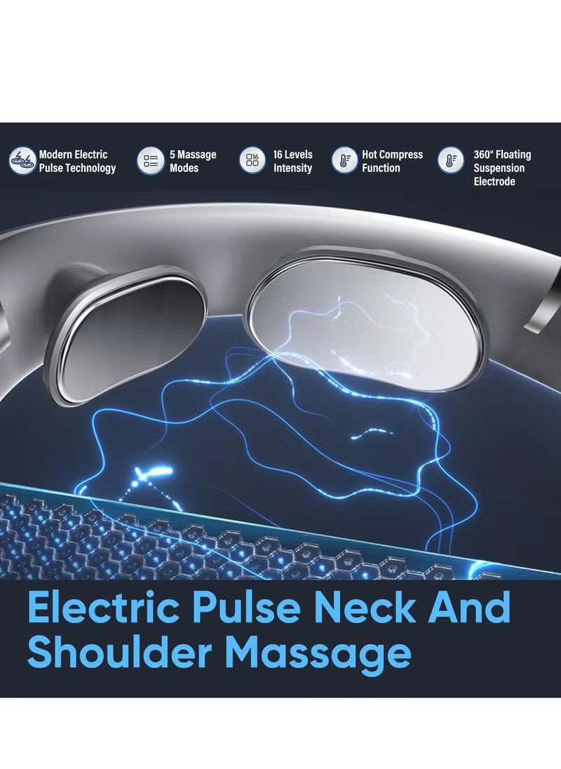 Smart Neck Massager with Heat – Cordless, Lightweight &amp; Adjustable